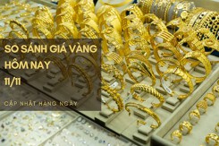 So sánh giá vàng hôm nay 11/11: Vàng miếng SJC tăng 300.000 đồng/lượng