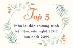 Top 5 mẫu lời dẫn chương trình kỷ niệm, văn nghệ 22/12 mới nhất 2022