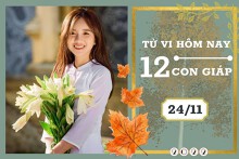 Tử vi hàng ngày hôm nay của 12 con giáp 24/11/2022: Dần tài lộc tăng tiến, Hợi tình duyên bất hòa