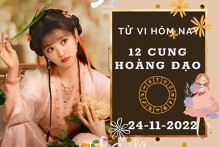 Tử vi hôm nay của 12 cung hoàng đạo ngày 24/11/2022: Cự Giải tài lộc thăng hoa, Song Ngư tình cảm may mắn