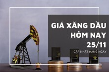 Giá xăng dầu hôm nay 25/11: Quay đầu nhích nhẹ gần 0,5% sau phiên hôm qua