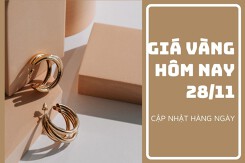 Giá vàng hôm nay 28/11: Điều chỉnh giảm từ 100.000 đồng/lượng đến 400.000 đồng/lượng