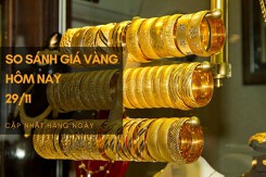 So sánh giá vàng hôm nay 29/11: Đà giảm chưa dứt, SJC mất thêm 300.000 đồng/lượng