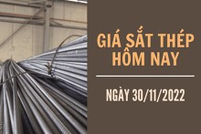 Giá sắt thép xây dựng hôm nay 30/11: Tăng nhẹ lên mức 3.736 nhân dân tệ/tấn