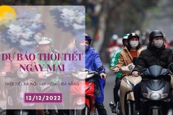 Dự báo thời tiết ngày mai 12/12/2022: Hà Nội mưa rét kéo dài, Đà Nẵng mưa rải rác, TP HCM nắng nhẹ