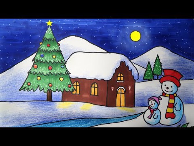 Gợi ý cách vẽ tranh Noel đơn giản mà ấn tượng