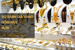 So sánh giá vàng hôm nay 16/12: Vàng 24K tiếp tục giảm thêm 300.000 đồng/lượng