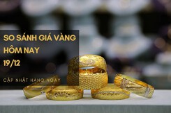 So sánh giá vàng hôm nay 19/12: Vàng SJC giảm 100.000 đồng/lượng tại một vài nơi