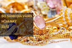 So sánh giá vàng hôm nay 22/12: Vàng 24K tăng giảm trái chiều không quá 150.000 đồng/lượng