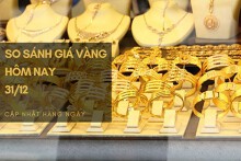 So sánh giá vàng hôm nay 31/12: Vàng SJC tăng đến 500.000 đồng/lượng trong phiên cuối tuần