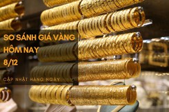 So sánh giá vàng hôm nay 8/12: Vàng SJC điều chỉnh không quá 200.000 đồng/lượng
