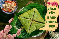 Bật mí những cách cắt bánh chưng đẹp mà không bị dính