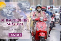 Dự báo thời tiết ngày mai 13/1/2023: Hà Nội ngày hửng nắng, Đà Nẵng có mưa rải rác, TP HCM đêm se lạnh