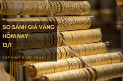 So sánh giá vàng hôm nay 13/1: Vàng 24K và 18K tăng từ 50.000 đồng/lượng đến 200.000 đồng/lượng