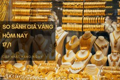 So sánh giá vàng hôm nay 17/1: Vàng SJC tăng giảm trái chiều từ 20.000 đồng/lượng đến 200.000 đồng/lượng