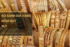 So sánh giá vàng hôm nay 18/1: Vàng SJC lên lại ngưỡng 67,52 triệu đồng/lượng
