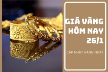 Giá vàng hôm nay 26/1: Giao dịch quanh ngưỡng cao nhất trong 9 tháng