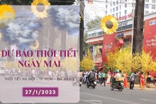 Dự báo thời tiết ngày mai 27/1/2023: Hà Nội tiếp tục có sương mù và rét, Đà Nẵng vẫn còn mưa, TP HCM sáng nắng chiều mưa