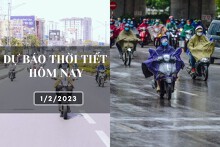 Dự báo thời tiết hôm nay 1/2/2023: Hà Nội và Đà Nẵng có mưa nhỏ vài nơi, sáng sớm có sương mù, TP HCM nắng nhiều