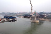 Cận cảnh cầu Vĩnh Phú nối Vĩnh Phúc - Phú Thọ đã hoàn thành 75%