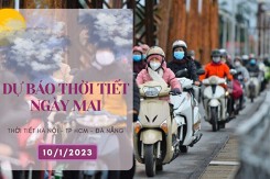 Dự báo thời tiết ngày mai 10/1/2023: Hà Nội tiếp tục rét, Đà Nẵng đêm mưa rét, TP HCM đêm trời se lạnh