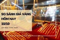 So sánh giá vàng hôm nay 10/10: Tiếp đà tăng, vàng SJC lên mốc 69,82 triệu đồng/lượng