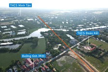 Toàn cảnh vị trí xây cầu vượt sông Cửu An nối Thanh Miện, Hải Dương với Phù Cừ, Hưng Yên