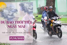Dự báo thời tiết ngày mai 17/10/2023: Hà Nội nắng nhẹ, Đà Nẵng còn mưa to đến rất to, TP HCM mưa về chiều tối và đêm
