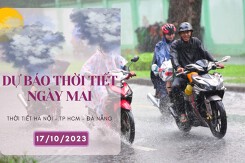 Dự báo thời tiết ngày mai 17/10/2023: Hà Nội nắng nhẹ, Đà Nẵng còn mưa to đến rất to, TP HCM mưa về chiều tối và đêm