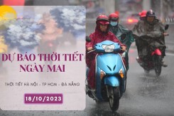 Dự báo thời tiết ngày mai 18/10/2023: Hà Nội có mưa, trời lạnh, Đà Nẵng vẫn mưa rất to, TP HCM chiều tối có mưa