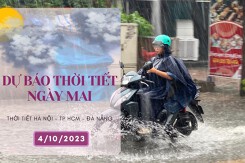 Dự báo thời tiết ngày mai 4/10/2023: Hà Nội trưa chiều hửng nắng, Đà Nẵng vẫn mưa về chiều tối, TP HCM chỉ còn mưa rải rác