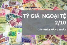 Tỷ giá ngoại tệ hôm nay 2/10: Biến động không đồng nhất