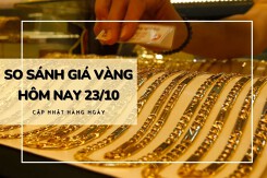 So sánh giá vàng hôm nay 23/10: Vàng SJC giảm tới 400.000 đồng/lượng phiên trưa đầu tuần