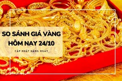 So sánh giá vàng hôm nay 24/10: Vàng SJC giảm thêm 170.000 đồng/lượng