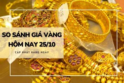 So sánh giá vàng hôm nay 25/10: Đảo chiều giảm, vàng 24K mất đến 200.000 đồng/lượng