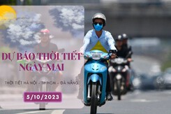 Dự báo thời tiết ngày mai 5/10/2023: Hà Nội tăng nhiệt, Đà Nẵng và TP HCM ngày nắng, chiều có mưa vài nơi
