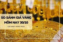 So sánh giá vàng hôm nay 30/10: Vàng SJC xoay chiều, sụt giảm trở lại 300.000 đồng/lượng