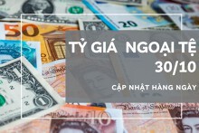 Tỷ giá ngoại tệ hôm nay 30/10: Biến động trái chiều