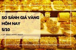 So sánh giá vàng hôm nay 5/10: Vàng SJC tăng giảm trái chiều, mức tăng cao nhất 150.000 đồng/lượng