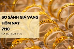 So sánh giá vàng hôm nay 7/10: Vàng SJC tiếp tục tăng thêm 200.000 đồng/lượng
