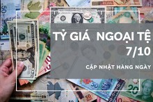 Tỷ giá ngoại tệ hôm nay 7/10: Đô la Úc, bảng Anh biến động trái chiều