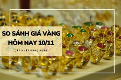 So sánh giá vàng hôm nay 10/11: Vàng SJC tiếp đà tăng, có nơi tăng đến 300.000 đồng/lượng