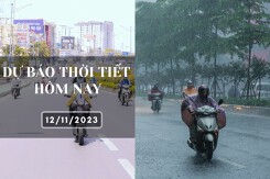Dự báo thời tiết hôm nay 12/11/2023: Hà Nội có mưa rào và dông, Đà Nẵng đêm có mưa vài nơi, TP HCM trời nắng