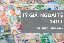 Tỷ giá ngoại tệ hôm nay 14/11: Tăng tại các ngân hàng