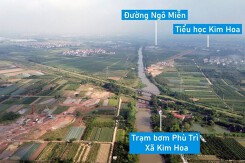 Hình ảnh vành đai 4 qua huyện Mê Linh, Hà Nội đang xây dựng