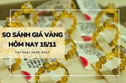 So sánh giá vàng hôm nay 15/11: Vàng 24K tiếp tục tăng đến 250.000 đồng/lượng