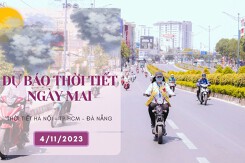 Dự báo thời tiết ngày mai 4/11/2023: Hà Nội và Đà Nẵng trưa chiều hửng nắng, TP HCM chiều tối có lúc có mưa