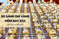 So sánh giá vàng hôm nay 2/11: Vàng SJC giao dịch ở mức 70,8 triệu đồng/lượng