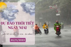 Dự báo thời tiết ngày mai 25/11/2023: Hà Nội vẫn mưa nhỏ và rét, Đà Nẵng đón mưa lớn, TP HCM nắng nhẹ, chiều và tối có mưa