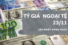 Tỷ giá ngoại tệ hôm nay 23/11: Giảm tại phần lớn ngân hàng